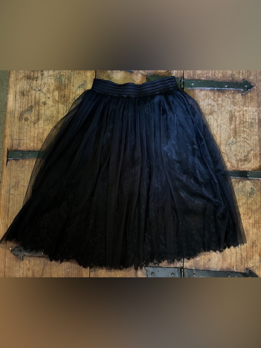 Black Tulle Skirt with Elastic Waistband